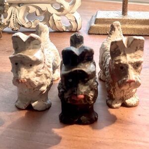 3 Vintage Wood Carved Scottie Dogs Circa 1950s
